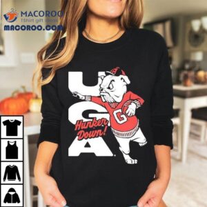 Georgia Bulldogs Football Uga Hunker Down Vintage Tshirt
