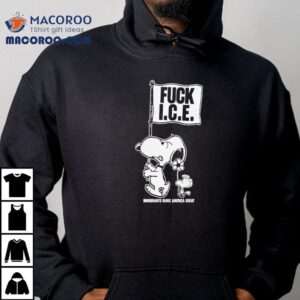 Snoopy And Woodstock Fck Ice Immigrants Make America Great Shirt