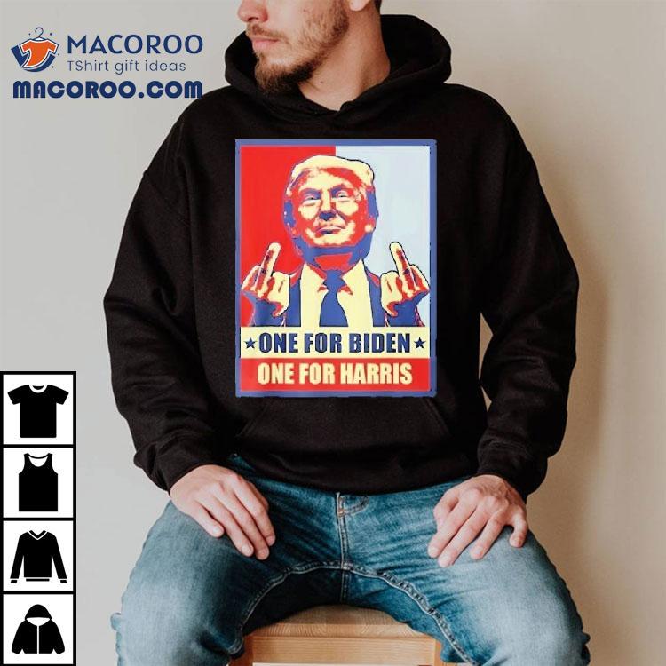 Trump Finger One For Biden One For Harris Middle Finger Shirt Trump Finger One For Biden One For Harris Middle Finger Shirt