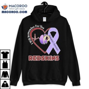 Washington Commanders I Will Remember For You Alzheimer’s Awareness Heartbeat Brain Shirt