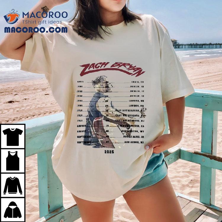 Zach Bryan World Summer Tour 2025 Dates Guitar Shirt Zach Bryan World Summer Tour 2025 Dates Guitar Shirt