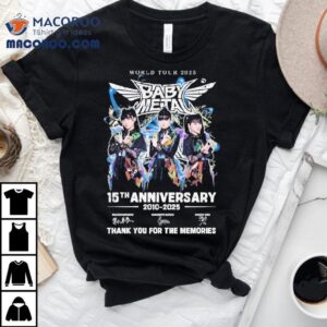 Babymetal World Tour 2025 15th Anniversary 2010 2025 Thank You For The Memories Signatures Shirt