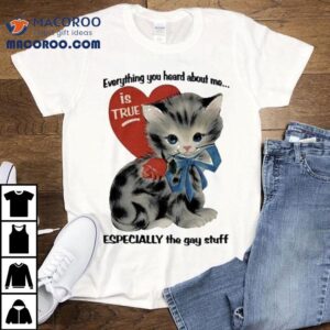 Everything You Heard About Me Is True Especially The Gay Stuff Cat Heart Shirt