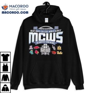 Ncaa Men's College World Series Mcws The Greatest Show On Dirt 2025 8 Teams Logo Shirt 1 Ncaa Men S College World Series Mcws The Greatest Show On Dirt Teams Logo Tshirt