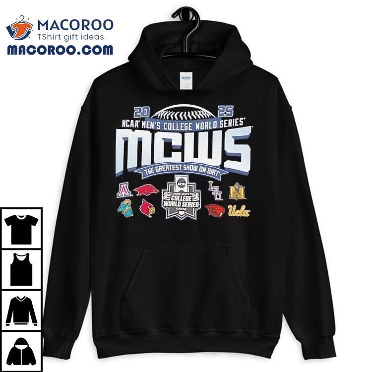 Ncaa Men’s College World Series Mcws The Greatest Show On Dirt 2025 8 Teams Logo Shirt Ncaa Men’s College World Series Mcws The Greatest Show On Dirt 2025 8 Teams Logo Shirt