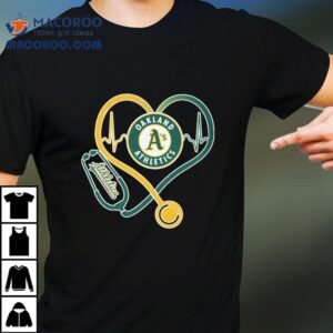 Oakland Athletics Caring Hearts Nurse Stethoscope Heartbeat Shirt 1 Oakland Athletics Caring Hearts Nurse Stethoscope Heartbea Tshirt
