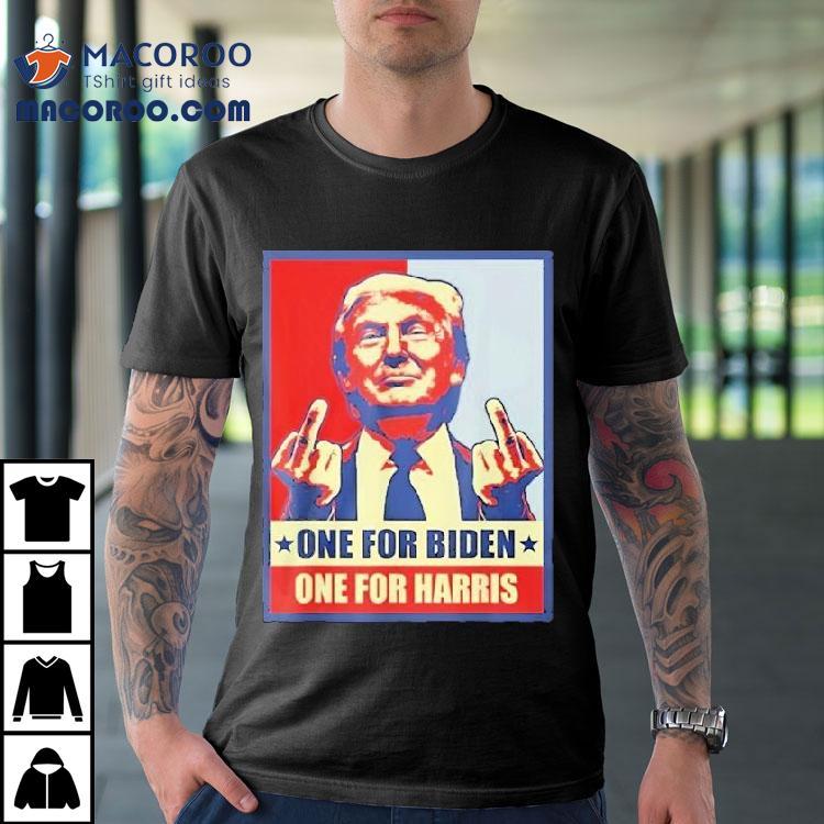Trump Finger One For Biden One For Harris Middle Finger Shirt Trump Finger One For Biden One For Harris Middle Finger Shirt