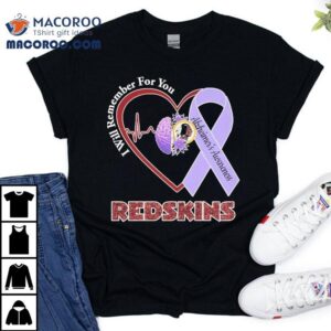 Washington Commanders I Will Remember For You Alzheimer’s Awareness Heartbeat Brain Shirt