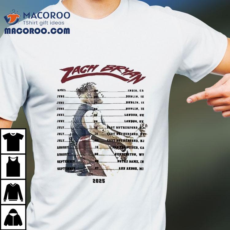 Zach Bryan World Summer Tour 2025 Dates Guitar Shirt Zach Bryan World Summer Tour 2025 Dates Guitar Shirt