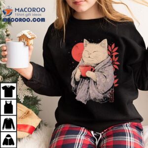A Cat With A Cup Of Coffee Tshirt