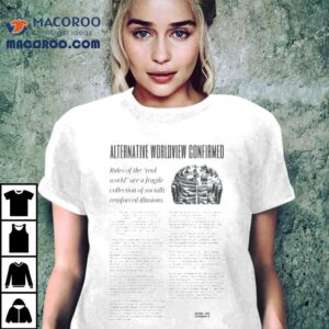 Alternative Worldview Confirmed Rules Of The Real World Are A Fragile Collection Of Socially Reinforced Illusions Tshirt