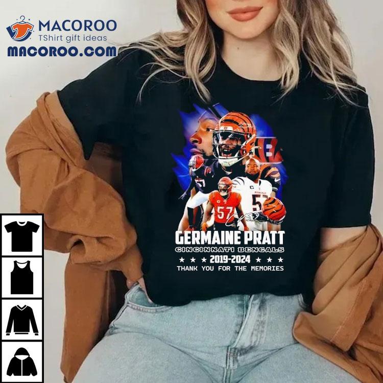 Germaine Pratt Cincinnati Bengals 2019-2024 Signature Thank You For The Memories Shirt Germaine Pratt Cincinnati Bengals 2019-2024 Signature Thank You For The Memories Shirt