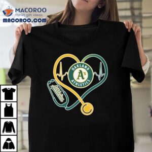 Oakland Athletics Caring Hearts Nurse Stethoscope Heartbeat Shirt 2 Oakland Athletics Caring Hearts Nurse Stethoscope Heartbea Tshirt