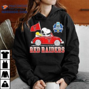 Snoopy And Woodstock Driving Car Texas Tech Red Raiders Ncaa Women S College World Series Oklahoma City Tshirt