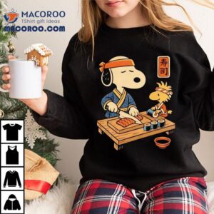 Snoopy And Woodstock Making Sushi Tshirt