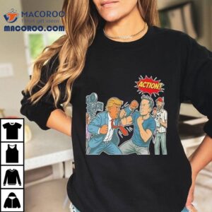 Trump Vs Musk Fake Fight Action Tshirt