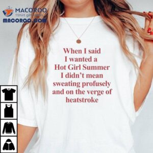 When I Said I Wanted A Hot Girl Summer I Didn T Mean Sweating Profusely And On The Verge Of Heatstroke Tshirt