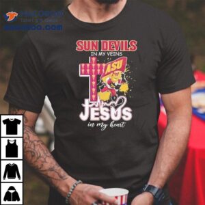 Arizona State Sun Devils In My Veins Jesus In My Hear Tshirt
