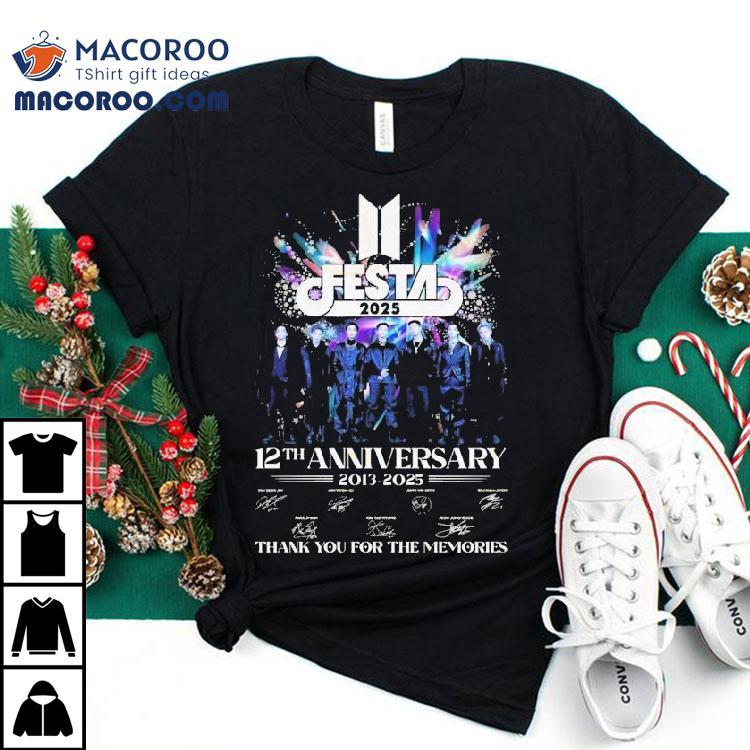 Bts Festa 2025 12th Anniversary 2013-2025 Signature Thank You For The Memories Signatures Shirt Bts Festa 2025 12th Anniversary 2013-2025 Signature Thank You For The Memories Signatures Shirt
