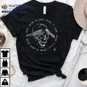 Coffeezilla Crime Is Legal Skull Hands Skeleton Tshirt