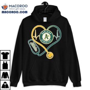 Oakland Athletics Caring Hearts Nurse Stethoscope Heartbeat Shirt 3 Oakland Athletics Caring Hearts Nurse Stethoscope Heartbea Tshirt