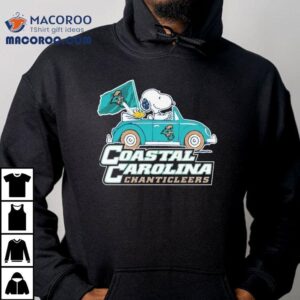 Snoopy And Woodstock The Peanuts Driving Car Coastal Carolina Chanticleers Tshirt