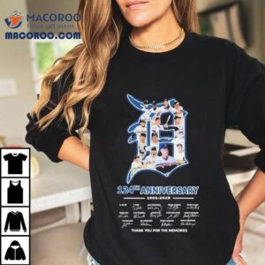 Detroit Tigers Th Anniversary Thank You For The Memories Signatures Tshirt