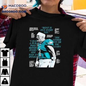 Philadelphia Eagles Jalen Hurts Rent Is Due Every Day You Either Win Or You Learn Tshirt