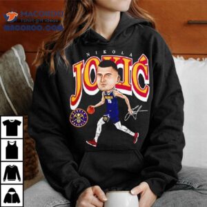 Nikola Jokic Denver Nuggets Basketball Cartoon Signature Tshirt
