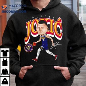 Nikola Jokic Denver Nuggets Basketball Cartoon Signature Tshirt