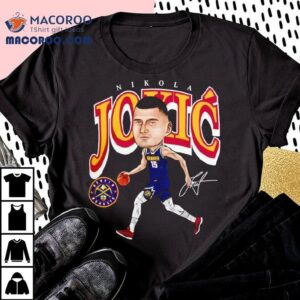 Nikola Jokic Denver Nuggets Basketball Cartoon Signature Tshirt