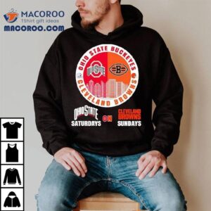 Ohio State Buckeyes On Saturdays And Cleveland Browns On Sundays Circle Logo Tshirt