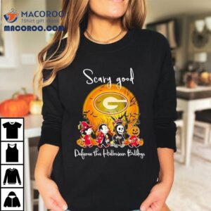 Horror Characters Scary Good Defense This Halloween Georgia Bulldogs Tshirt