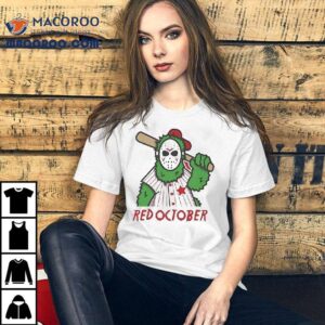 Jason Voorhees Red October Philadelphia Phillies Mascot Halloween Tshirt