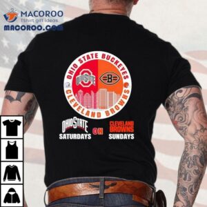 Ohio State Buckeyes On Saturdays And Cleveland Browns On Sundays Circle Logo Tshirt