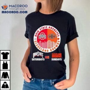 Ohio State Buckeyes On Saturdays And Cleveland Browns On Sundays Circle Logo Tshirt