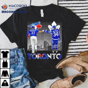 Auston Matthews Toronto Maple Leafs Vs Vladimir Guerrero Jr Toronto Blue Jays Signatures Tshirt