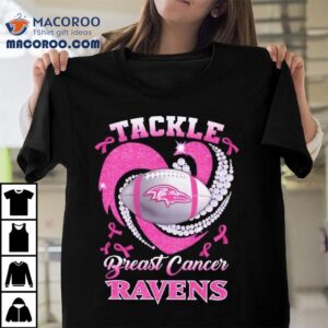 Baltimore Ravens Breast Cancer Awareness Tackle Hear Tshirt