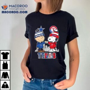 Charlie Brown And Snoopy X Dallas Cowboys And Texas Rangers Tshirt