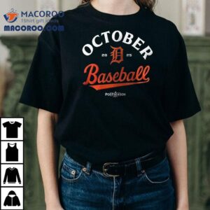 Detroit Tigers October Baseball Postseason Clinched Logo Tshirt
