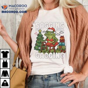 Frog Wearing Bikini Sagging But Still Gagging Merry Christmas Shirt