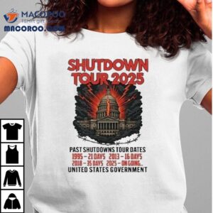 Government Shutdown Tour Past Shutdowns Tour Dates Days Days Days On Going Tshirt