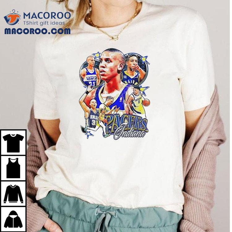 Indiana Pacers Reggie Miller X Tyrese Haliburton Graphic Vintage Tshirt