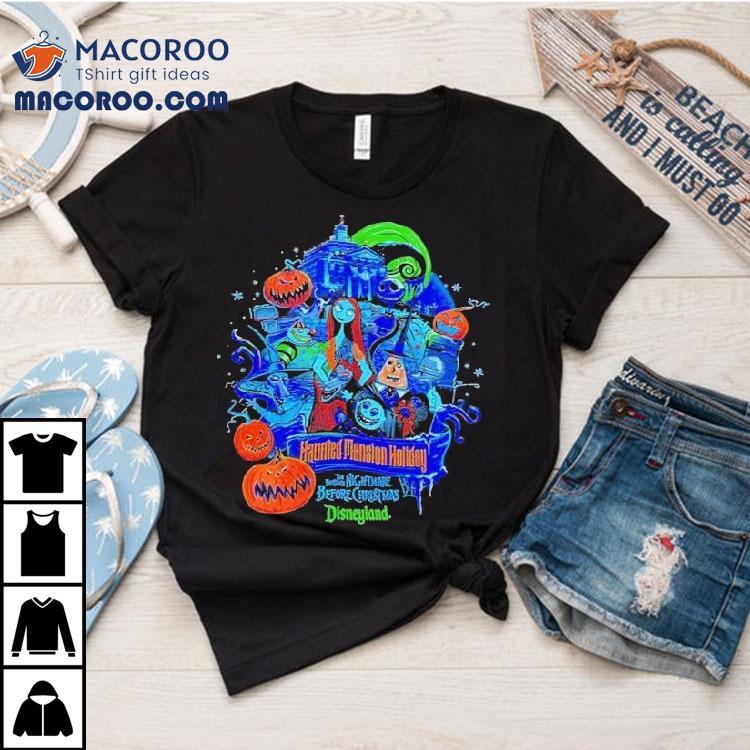 Jack Skellington And Sally Nightmare Before Haunted Mansion Holiday Christmas Tshirt