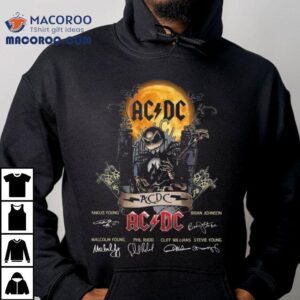 Jack Skellington Collab Ac Dc Signatures Halloween Tshirt