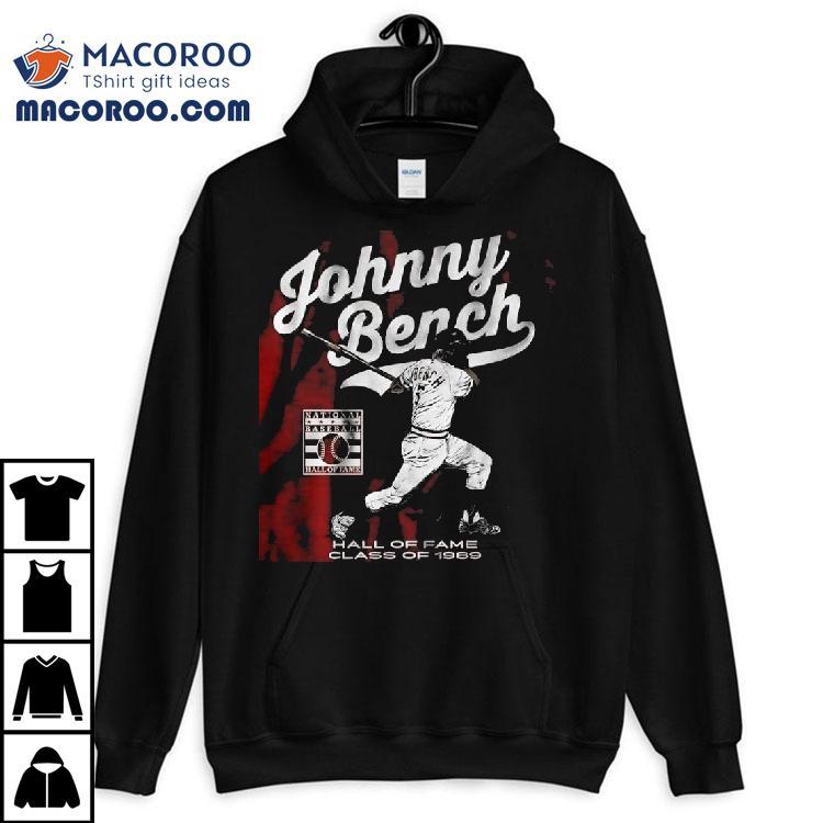  Johnny Bench Hall Of Fame Class Of  Baseball Signature Tshirt
