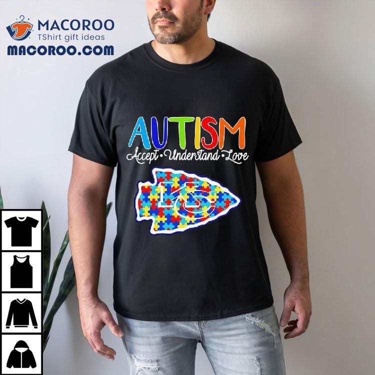  Kansas City Chiefs Autism Accept Understand Love Tshirt