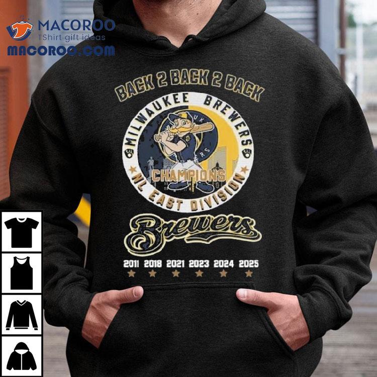 Milwaukee Brewers Back Back Back Nl Central Central Division Champions Tshirt