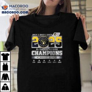 Milwaukee Brewers Nl Central Division Champions Back Back Back Name Roster Logo Tshirt