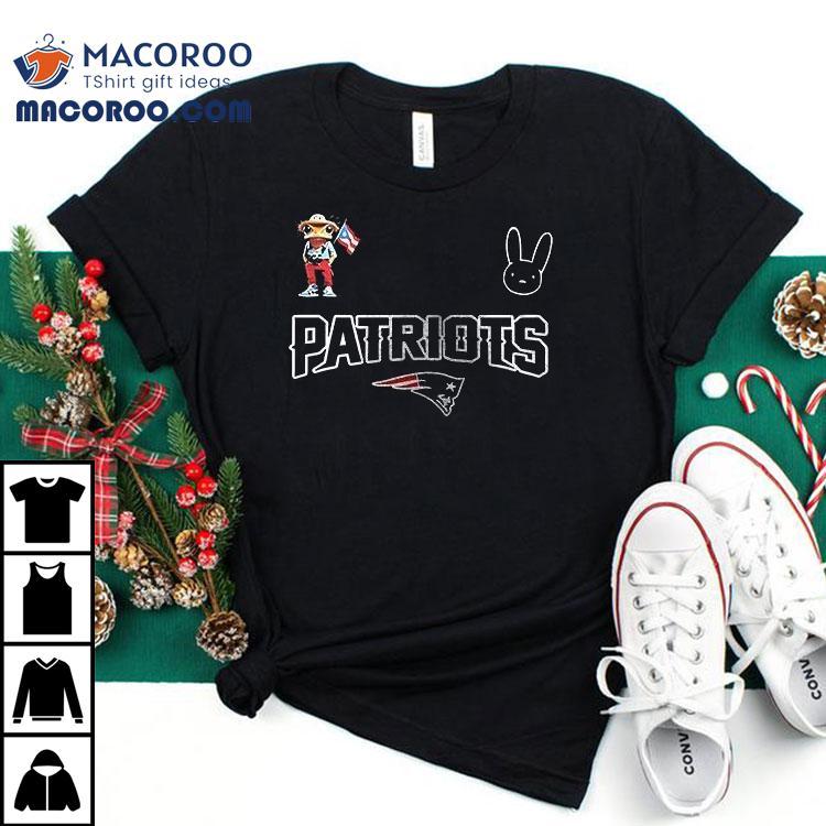 New England Patriots X Bad Bunny Super Bowl Portrait Art Signature Tshirt